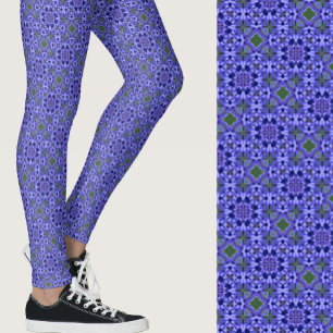 Leggings Elegante patrón geométrico moderno azul
