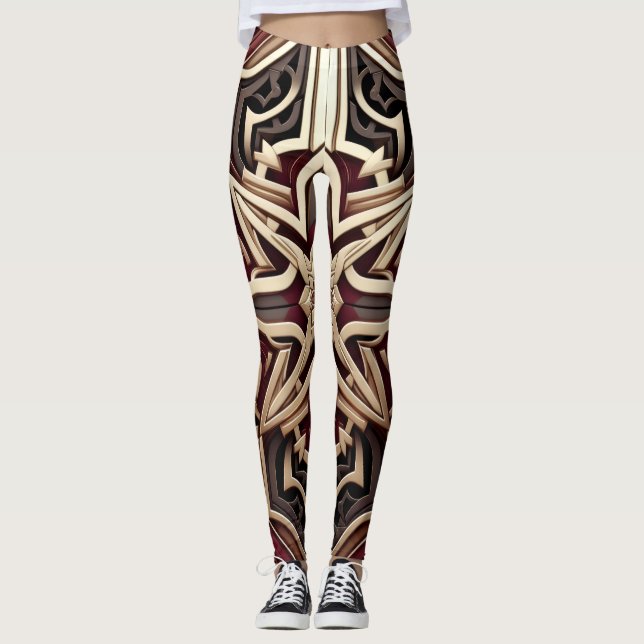 Leggings Elegante patrón geométrico moderno de estrellas (Anverso)