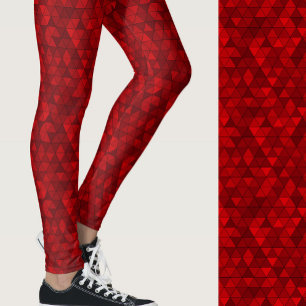 Leggings Elegante patrón geométrico moderno rojo