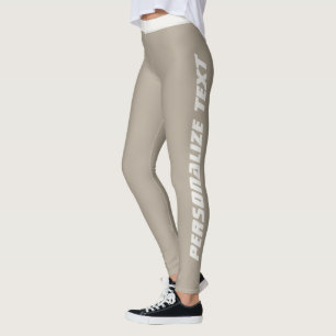 Leggings Elegante Personalizado Cálido Taupe Neutral Rayado