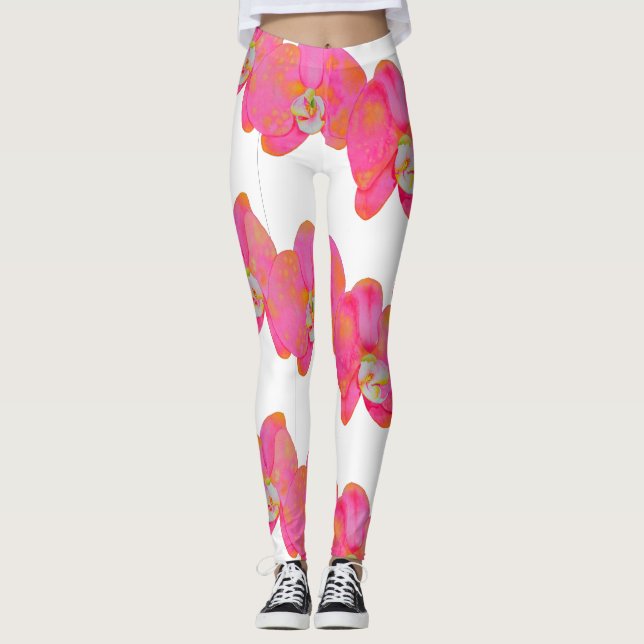 Leggings Elegante pintura de color rosa orquídea (Anverso)