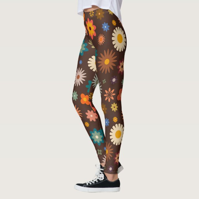 Leggings Elegante Primavera Floral Flores acuáticas Mujeres (Izquierda)