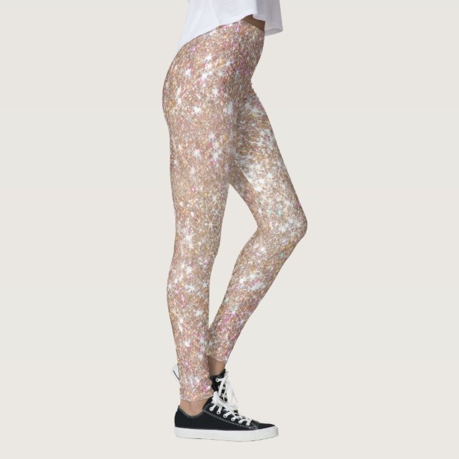 Leggings Elegante Purpurina de champagne Girly (Derecha)