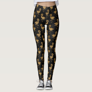 Leggings Elegante Purpurina de oro Flamingo Espectáculo exó