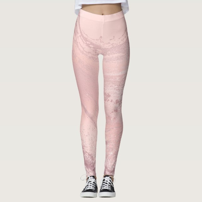 Leggings Elegante purpurina rosa rosa rosa elegante (Anverso)