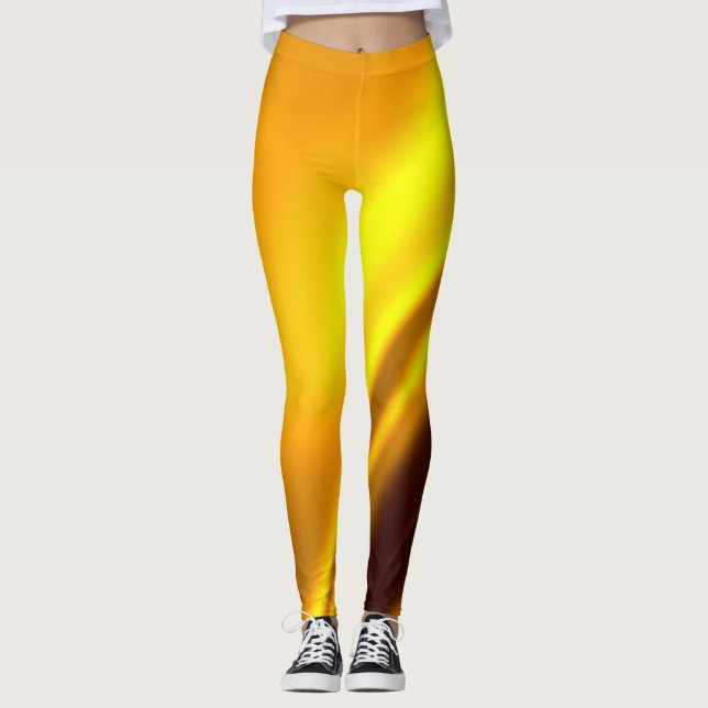 Leggings Elegante rayado de satén dorado (Anverso)