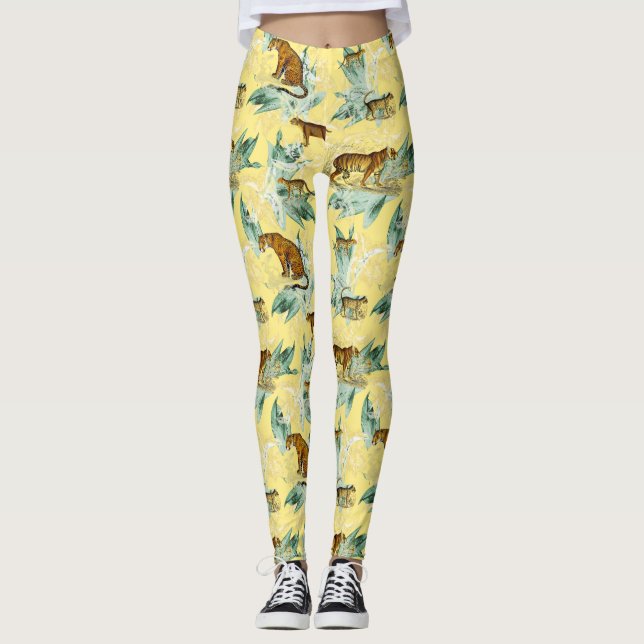 Leggings Elegante Safari tropical salvaje gatos tigre amari (Anverso)