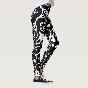 Leggings Elegante Swirls Black White 4Annie