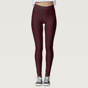 Leggings Elegante Tartán Burgundy