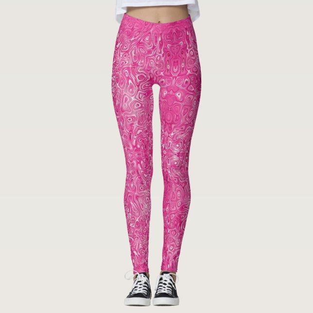 Leggings Elegante textura de mármol rosa de caramelo abstra (Anverso)