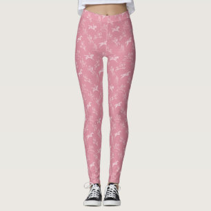 Leggings Elegante Viejo Caballo Blanco Rosa