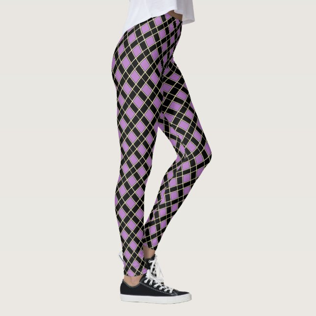 Leggings Elegante Violeta Negra Vigilada (Derecha)
