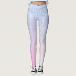 Leggings Elegante y elegante arco iris purpurina azul oscur