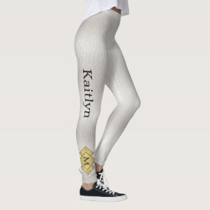 Leggings Elegante y elegante cuero blanco falso personaliza