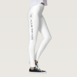 Leggings Elegantes Añadir tu nombre Texto Logo Mod<br><div class="desc">Añada el logotipo de nombre de texto Modern Elegant Template White Leggings.</div>