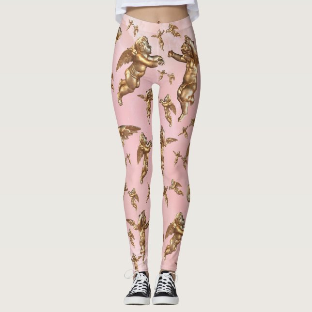 Leggings Elegantes ángeles de oro Rosa Quartz (Anverso)