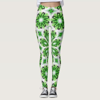 Leggings elegantes con un diseño verde blanco