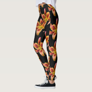 Leggings Elegantes Daylilies color rosa amarillo