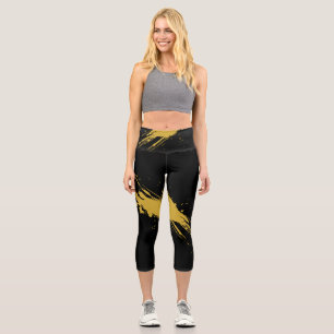 Leggings Elegantes de Cintura Alta Capri Negros Ac