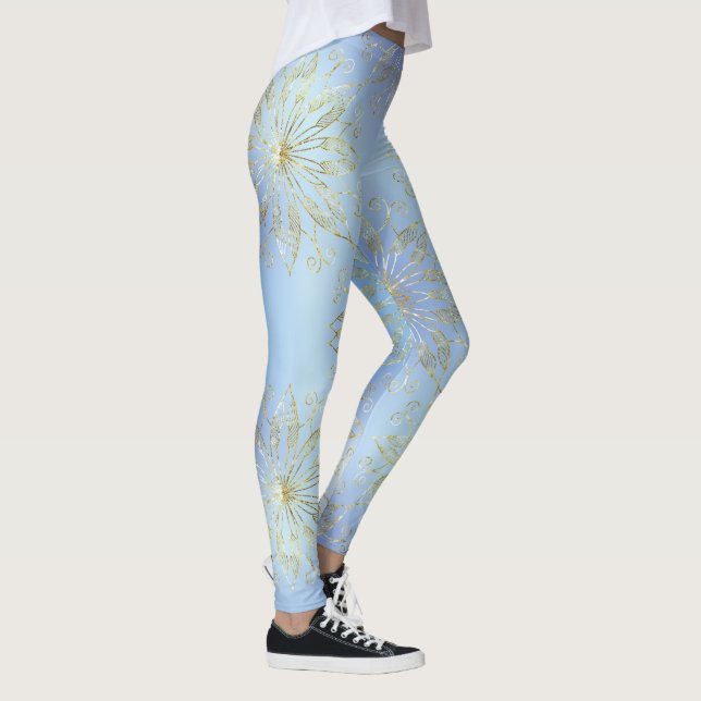 Leggings Elegantes estrellas de Copas de Nieve en Navidad A (Derecha)