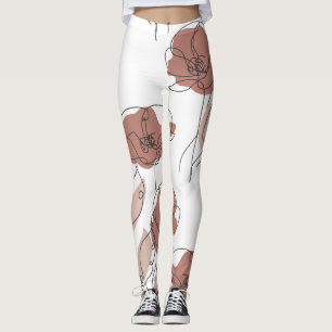 Leggings Elegantes Flores De Adormidera Patrón Sin Maravill