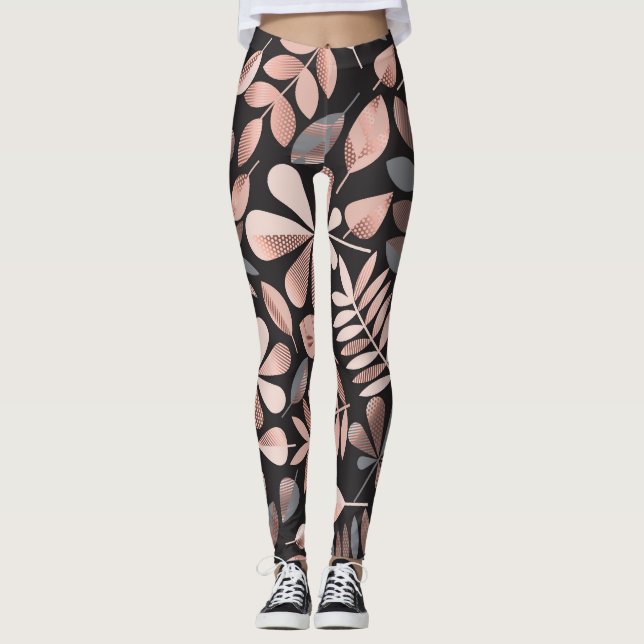 Leggings Elegantes hojas otoñales: Geométricas Pastel (Anverso)