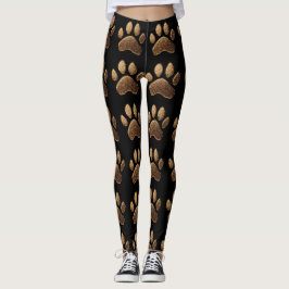 Leggings Elegantes lámparas negras con pinturas doradas