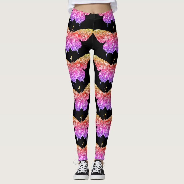 Leggings Elegantes leggantas de mariposa de bonito (Anverso)