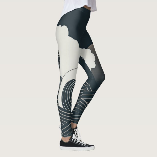 Leggings Elegantes obras de arte en blanco y negro de las o (Derecha)