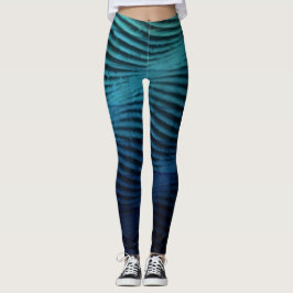 Leggings Elegantes olas azules clásicas en acuarela