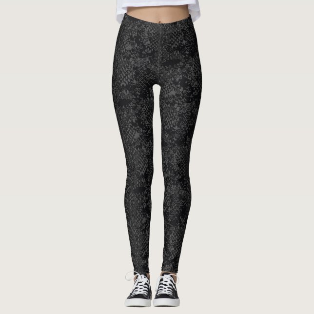 Leggings Elegantes piernas Pieles de serpiente de Black Pyt (Anverso)