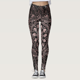 Leggings Elegantes puntos de oro Rosa Mandala Marble