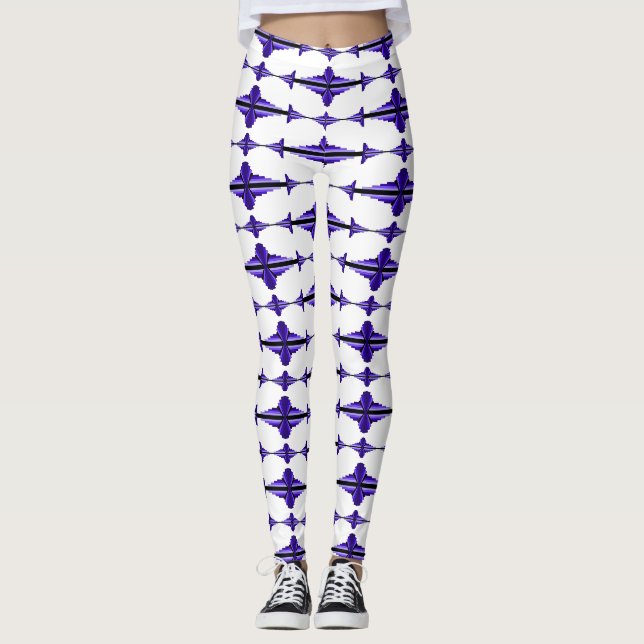Leggings Elemento Art deco en las garras violetas profundas (Anverso)
