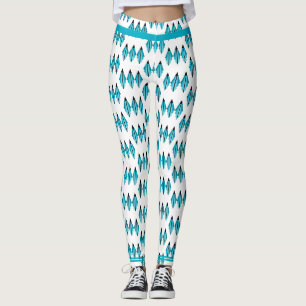 Leggings Elemento Art deco en las leggantas verdes verde az