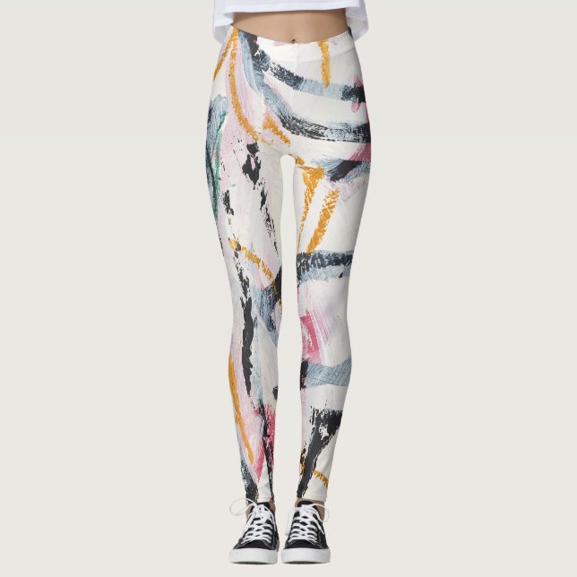 Leggings Elemento de diseño de pintura acrílica (Anverso)
