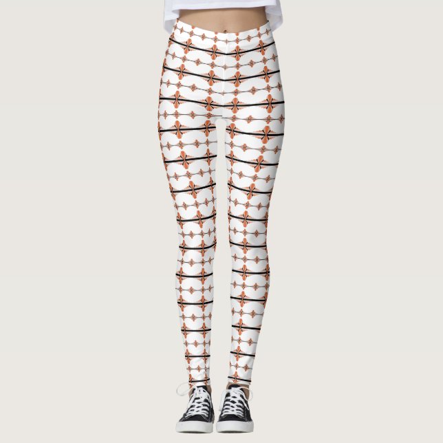 Leggings Elementos Art Deco de melocotón pastel (Anverso)