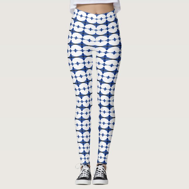 Leggings Elementos Art Decó en azul profundo (Anverso)