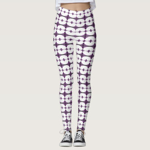 Leggings Elementos Art deco en ciruela oscura