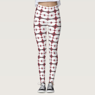 Leggings Elementos Art deco en crimson