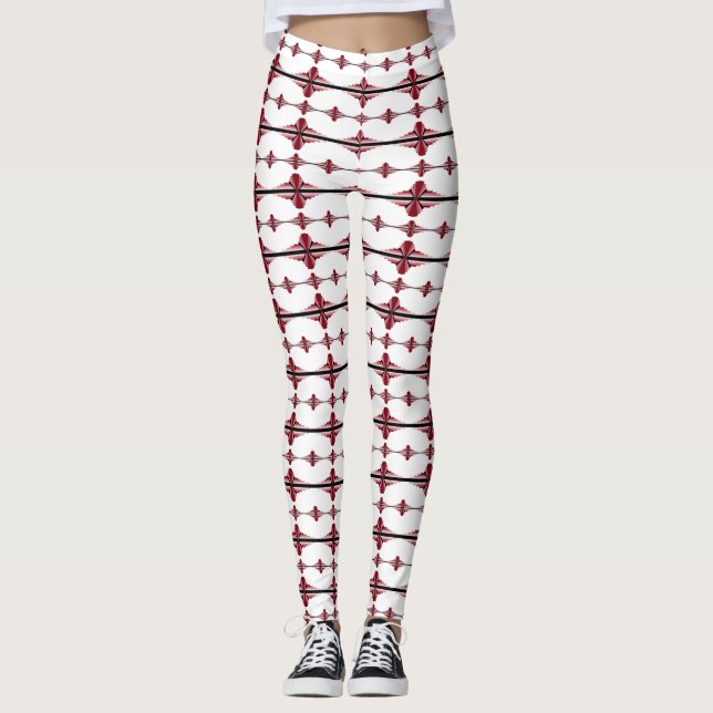 Leggings Elementos Art deco en crimson (Anverso)