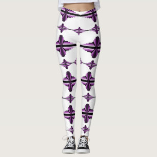 Leggings Elementos Art deco en las leggantas de ciruela osc