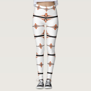 Leggings Elementos Art Deco en las leggantas de melocotón p