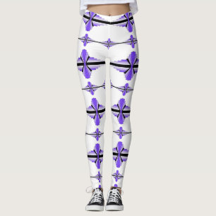 Leggings Elementos Art Deco en las leggantas púrpura pastel