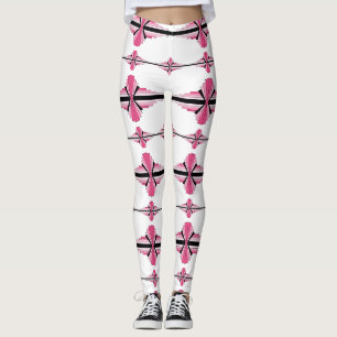 Leggings Elementos Art Deco en las leggantas rosas pastel