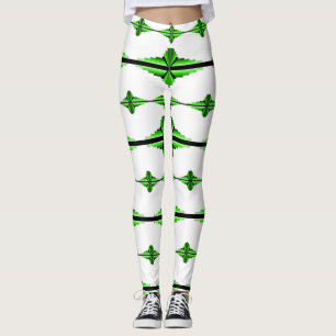 Leggings Elementos Art Deco en las leggantas verdes profund