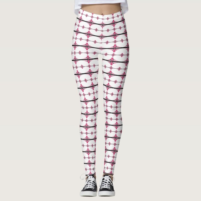 Leggings Elementos Art Deco en rosa pastel (Anverso)