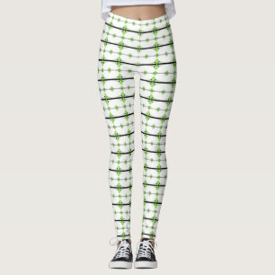 Leggings Elementos Art Deco en verde lima pastel