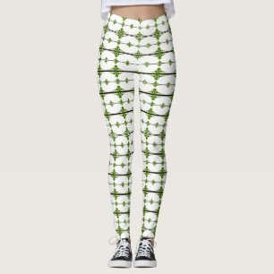 Leggings Elementos Art Decó en verde musgo