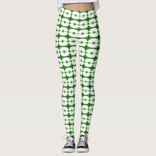 Leggings Elementos Art Decó en verde profundo