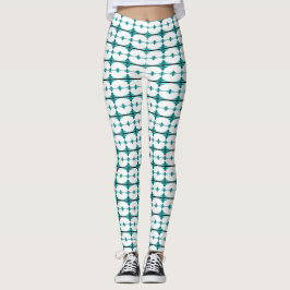 Leggings Elementos Art Deco en verde verde azulado
